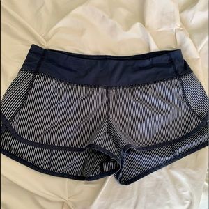 Lululemon Speed Shorts Blue Stripe
